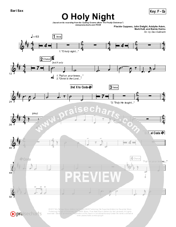 O Holy Night Bari Sax (Casting Crowns)