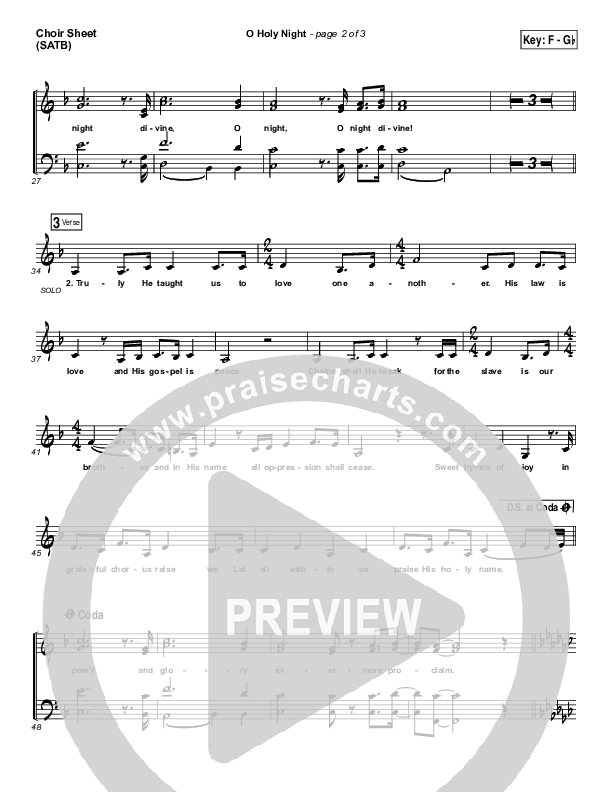 O Holy Night Choir Sheet (SATB) (Print Only) (Casting Crowns)