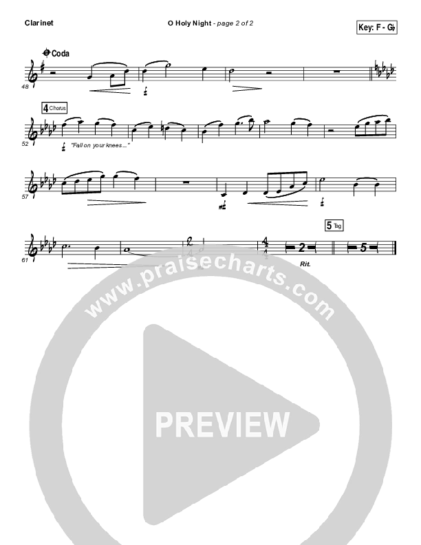 O Holy Night Clarinet (Casting Crowns)