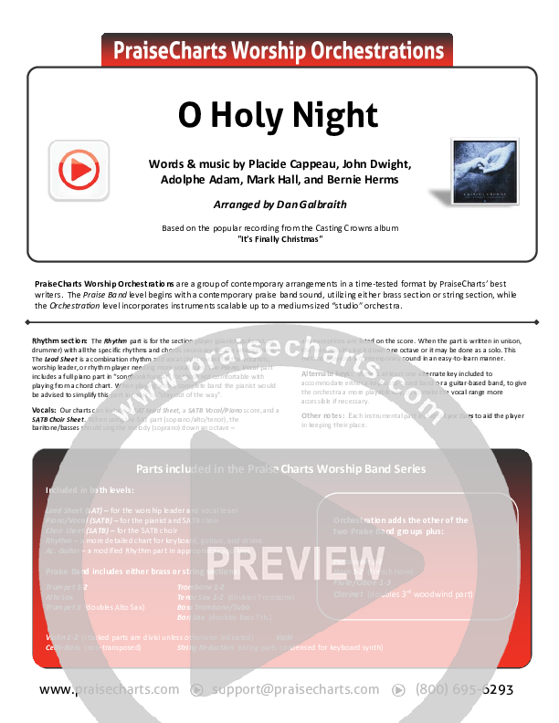O Holy Night Cover Sheet (Casting Crowns)