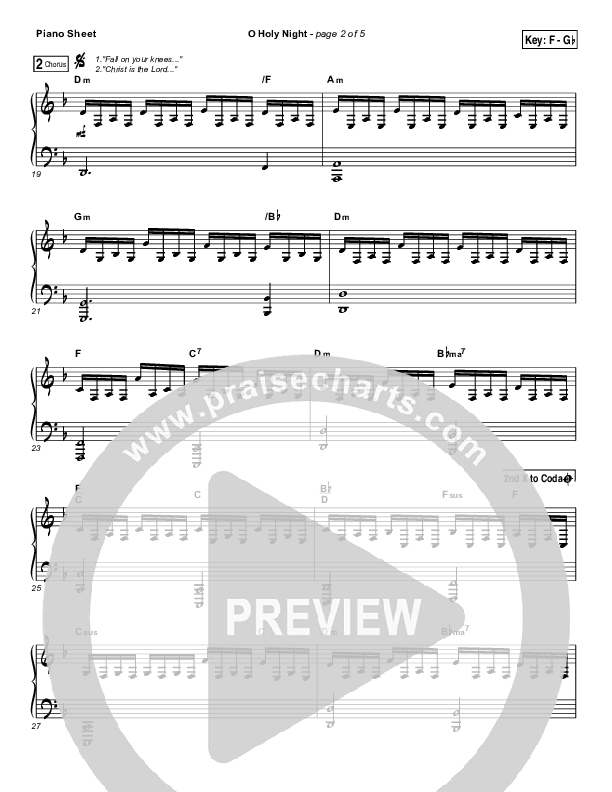 O Holy Night Piano Sheet (Print Only) (Casting Crowns)