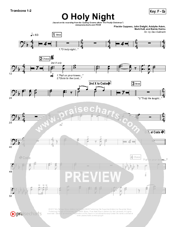 O Holy Night Trombone 1/2 (Casting Crowns)