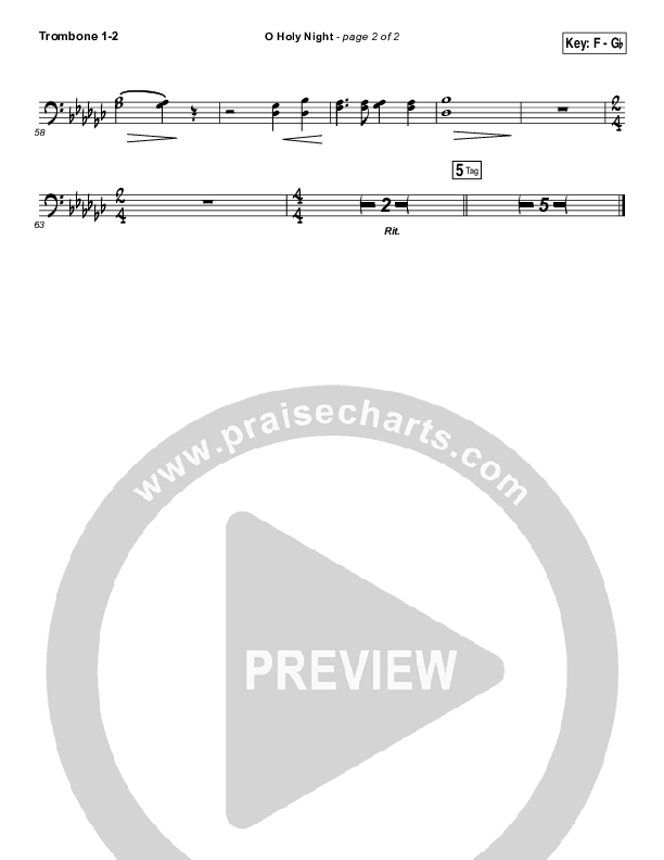 O Holy Night Trombone 1/2 (Casting Crowns)