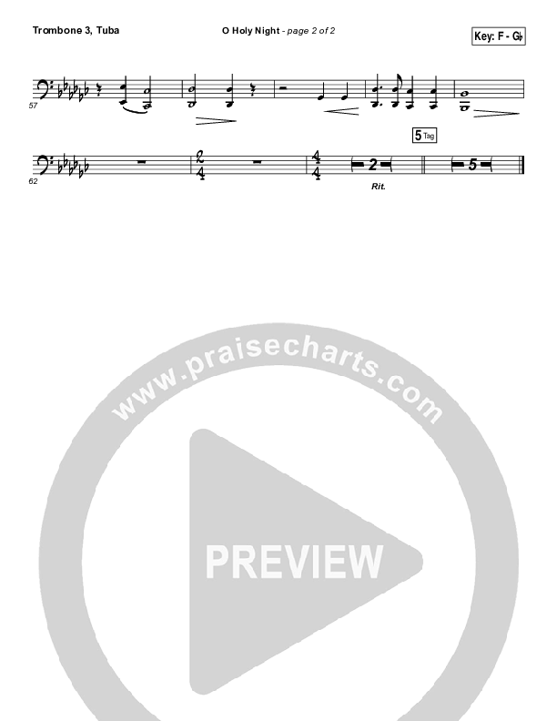 O Holy Night Trombone 3/Tuba (Casting Crowns)