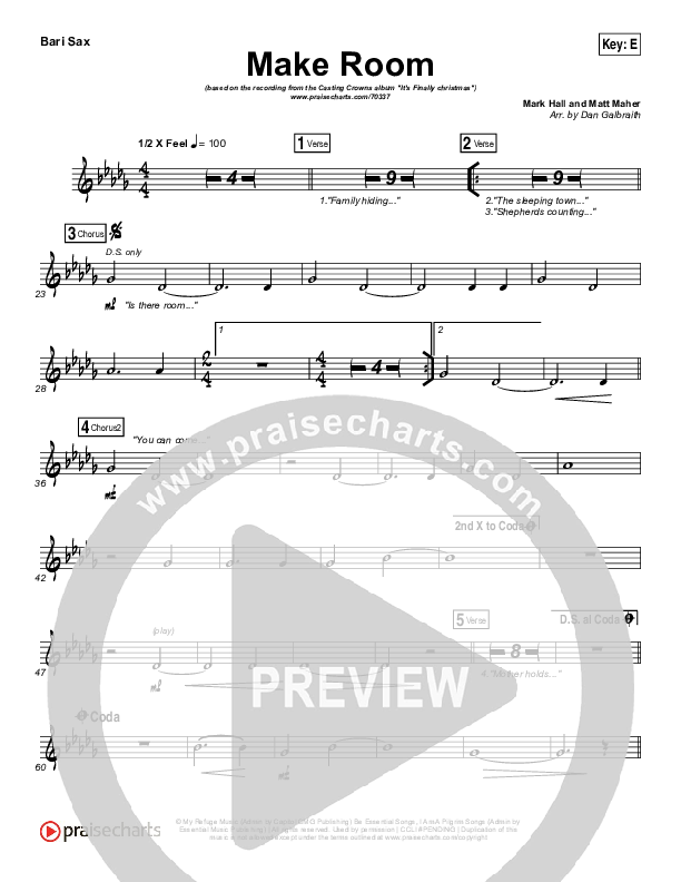 Make Room Bari Sax (Casting Crowns / Matt Maher)