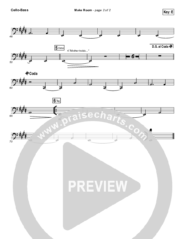 Make Room Cello/Bass (Casting Crowns / Matt Maher)