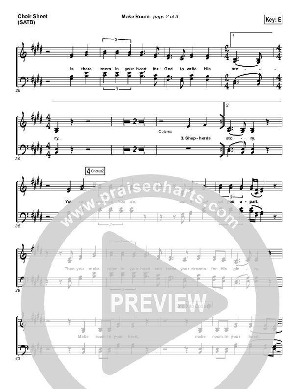 Make Room Choir Sheet (SATB) (Casting Crowns / Matt Maher)