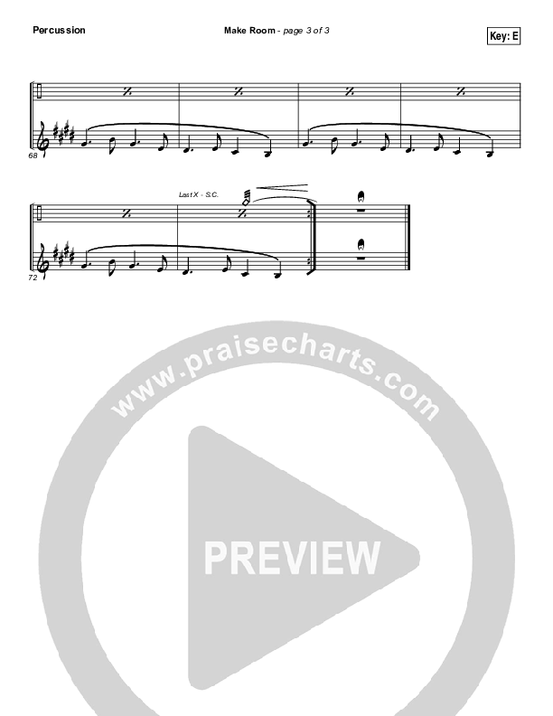 Make Room Percussion (Casting Crowns / Matt Maher)