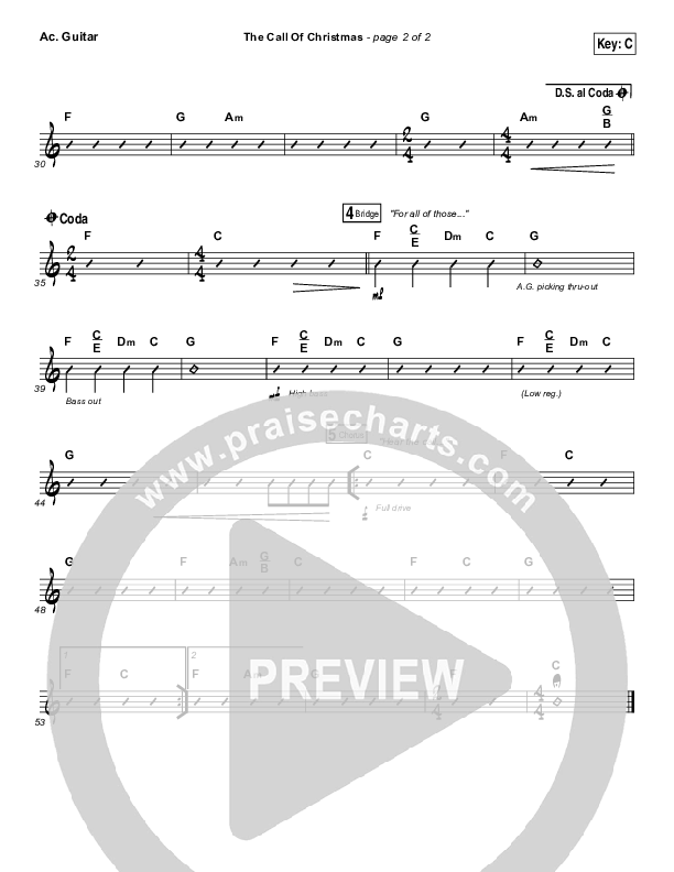 The Call Of Christmas Acoustic Guitar (Zach Williams)