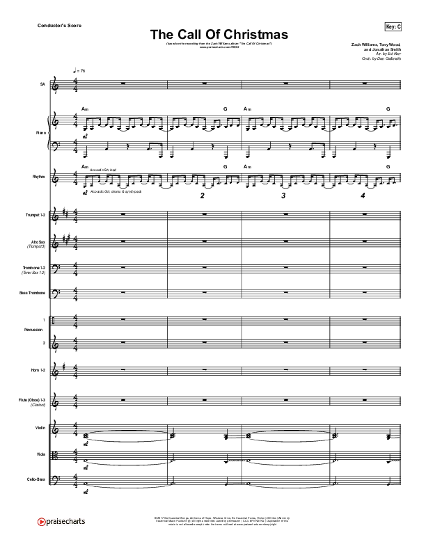 The Call Of Christmas Conductor's Score (Zach Williams)