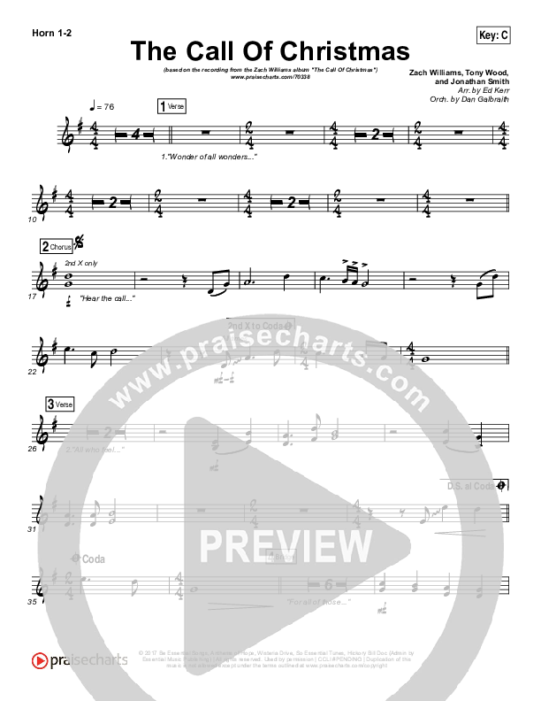 The Call Of Christmas Brass Pack (Zach Williams)