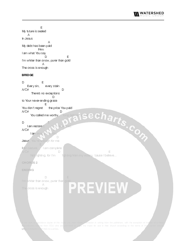 The Cross Is Enough Chords & Lyrics (Pursue Worship)