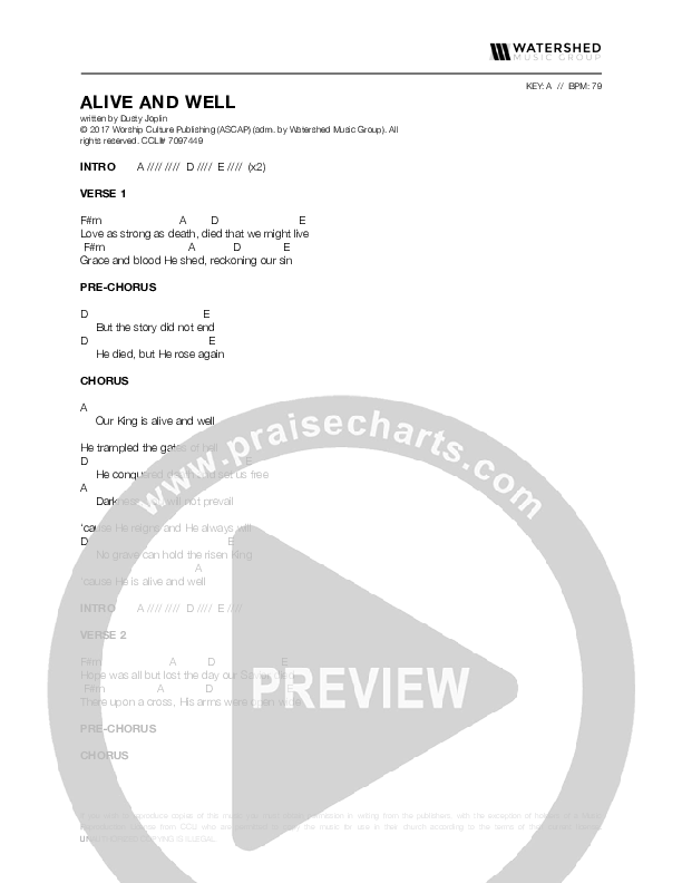 Alive & Well Chords & Lyrics (Pursue Worship)
