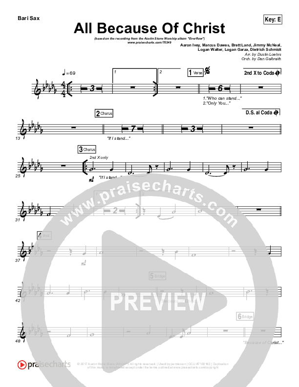 All Because Of Christ Bari Sax (Austin Stone Worship)