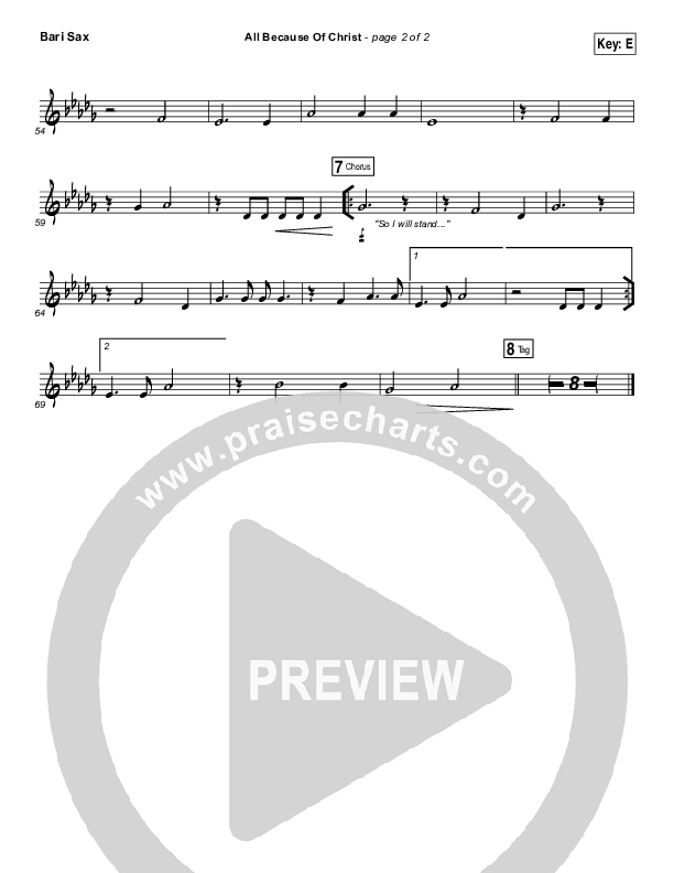 All Because Of Christ Bari Sax (Austin Stone Worship)