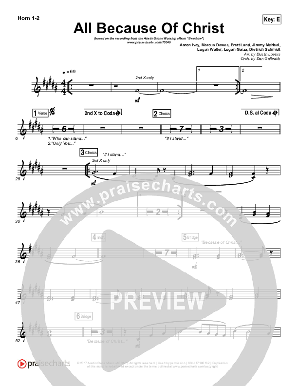 All Because Of Christ Brass Pack (Austin Stone Worship)