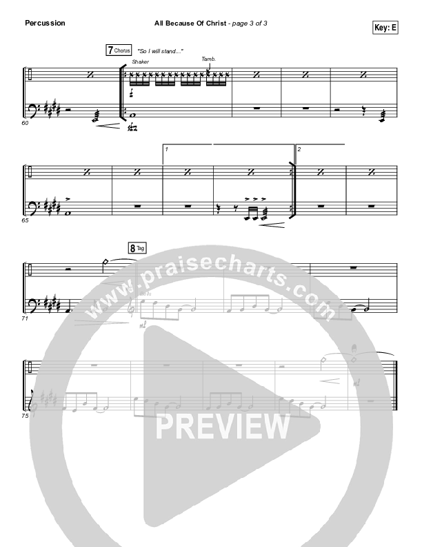 All Because Of Christ Percussion (Austin Stone Worship)