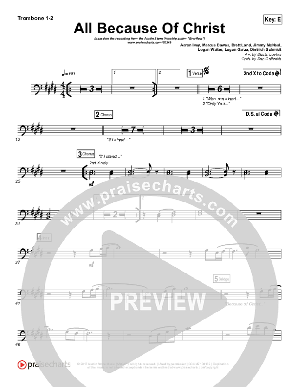 All Because Of Christ Trombone 1/2 (Austin Stone Worship)