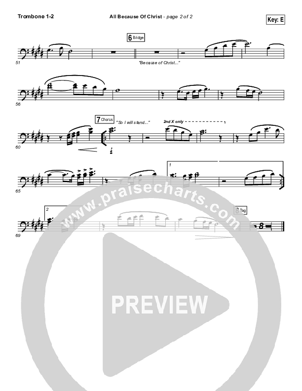 All Because Of Christ Trombone 1/2 (Austin Stone Worship)