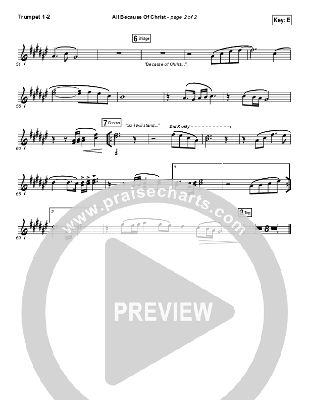 All Because Of Christ Trumpet 1,2 (Austin Stone Worship)