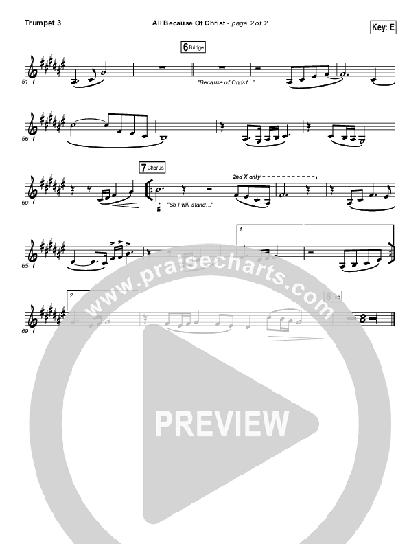 All Because Of Christ Trumpet 3 (Austin Stone Worship)