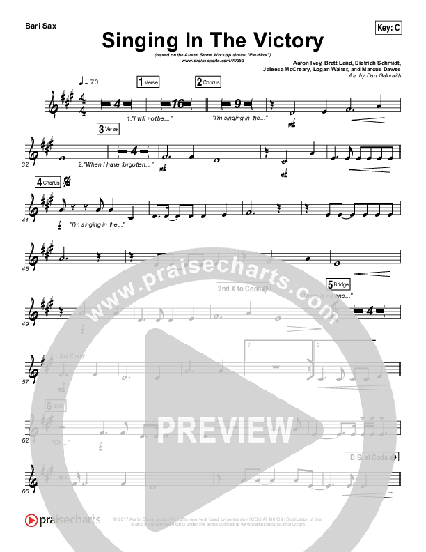 Singing In The Victory Bari Sax (Austin Stone Worship)