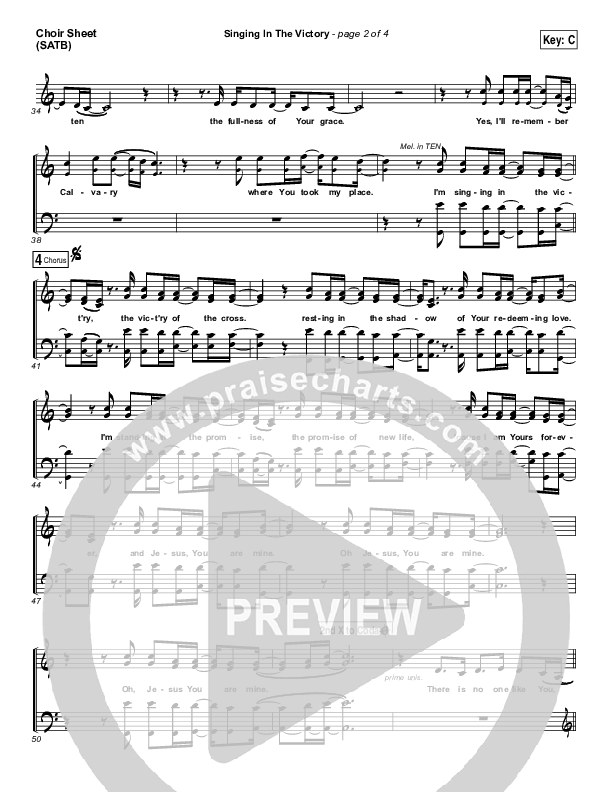 Singing In The Victory Choir Vocals (SATB) (Austin Stone Worship)