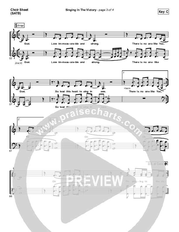 Singing In The Victory Choir Sheet (SATB) (Austin Stone Worship)