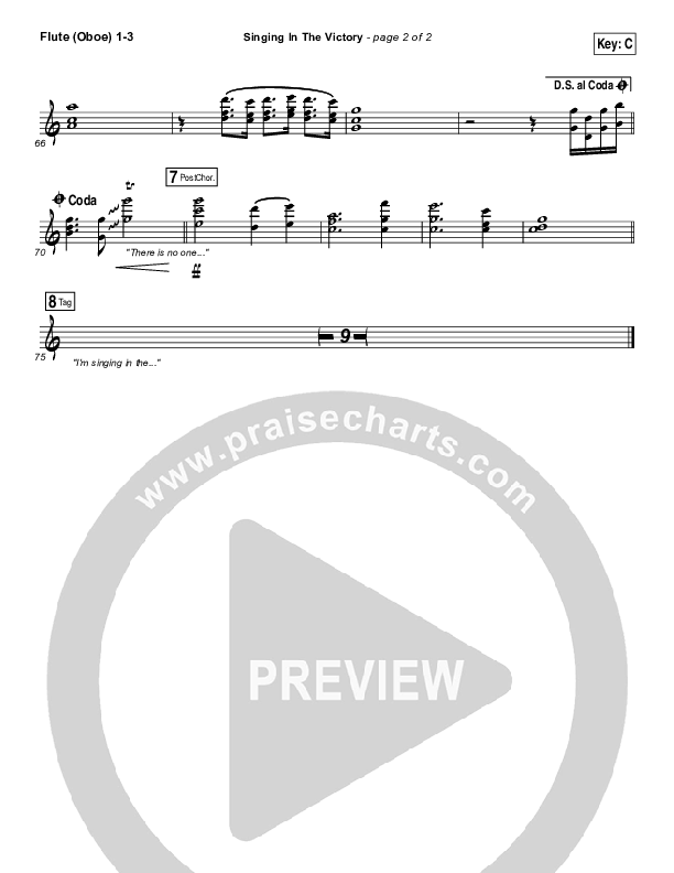 Singing In The Victory Flute/Oboe 1/2/3 (Austin Stone Worship)
