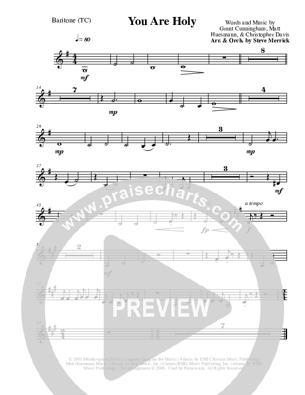 You Are Holy Baritone TC (The Martins)