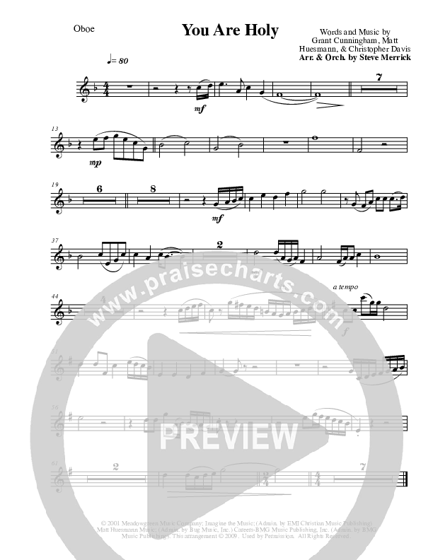 You Are Holy Oboe (The Martins)