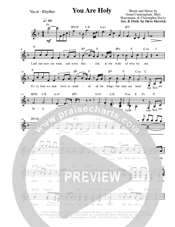 You Are Holy Rhythm/Vocal (The Martins)