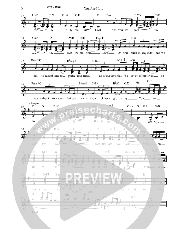 You Are Holy Rhythm/Vocal (The Martins)