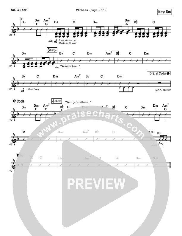 Witness Acoustic Guitar (Jordan Feliz)