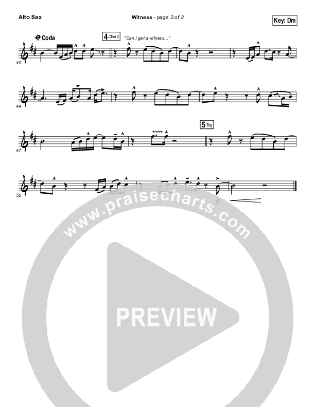 Witness Alto Sax (Jordan Feliz)