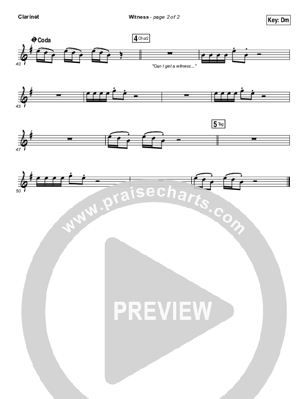 Witness Clarinet (Jordan Feliz)