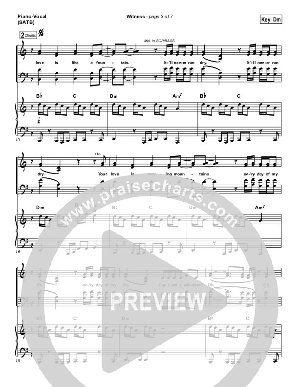 Witness Piano/Vocal Pack (Jordan Feliz)