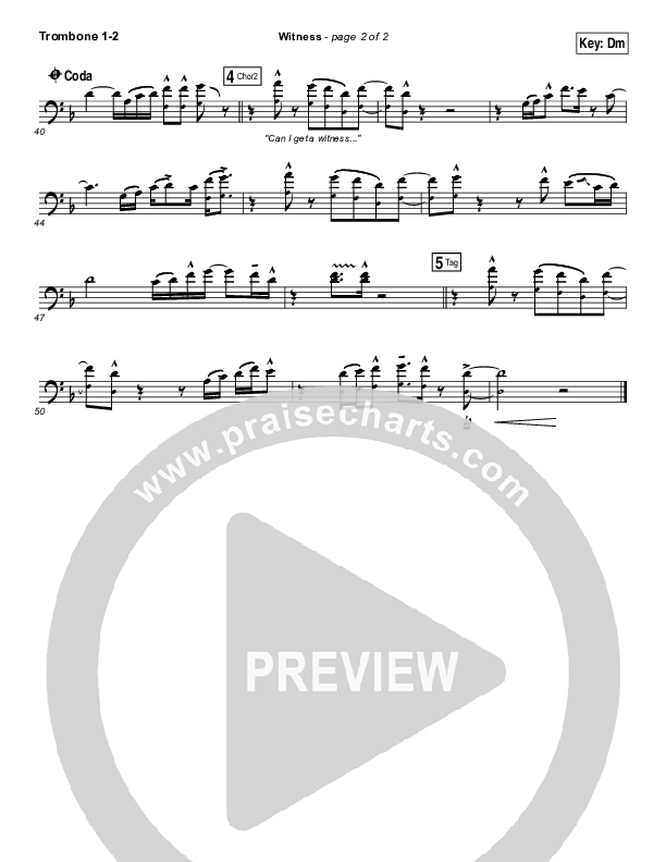 Witness Trombone 1/2 (Jordan Feliz)