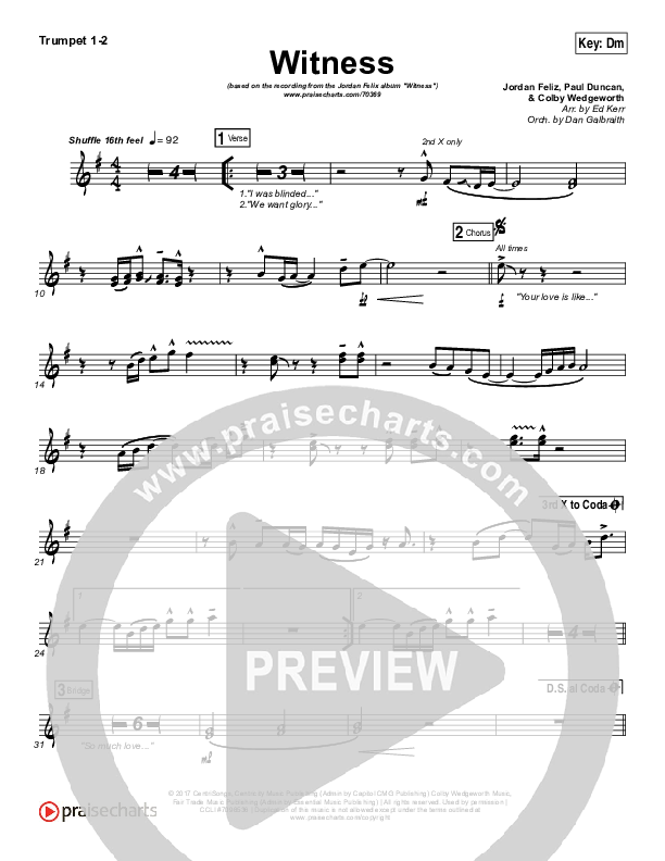 Witness Brass Pack (Jordan Feliz)