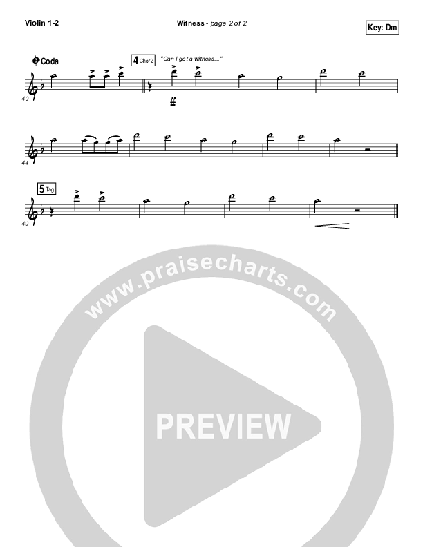 Witness Violin 1/2 (Jordan Feliz)