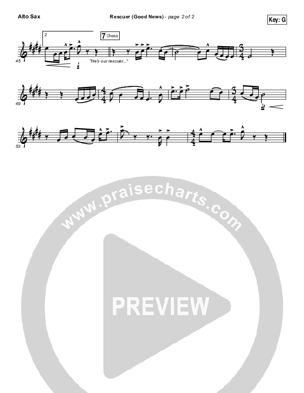 Rescuer (Good News) Alto Sax (Rend Collective)