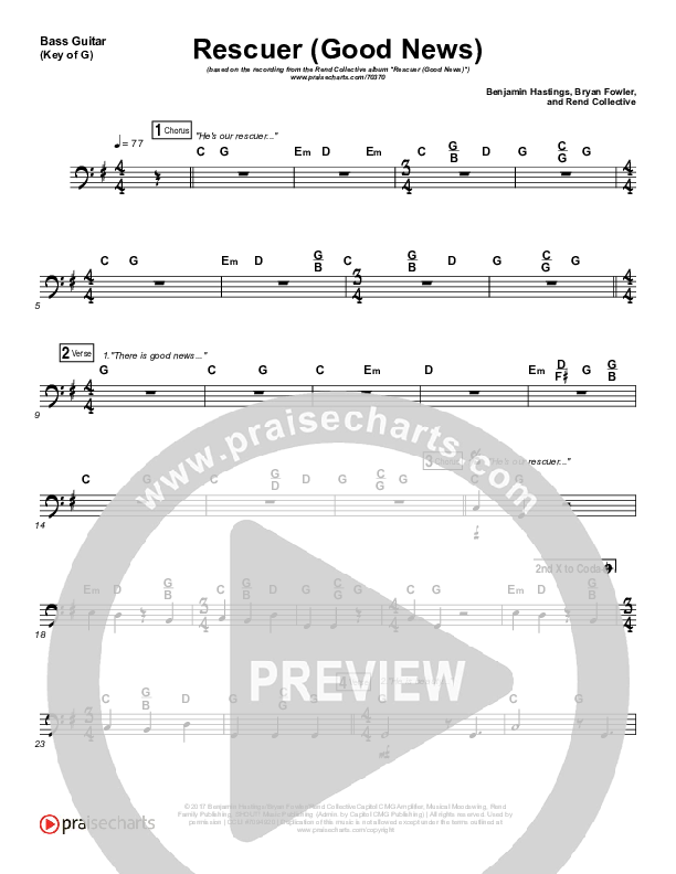 Rescuer (Good News) Bass Guitar (Rend Collective)