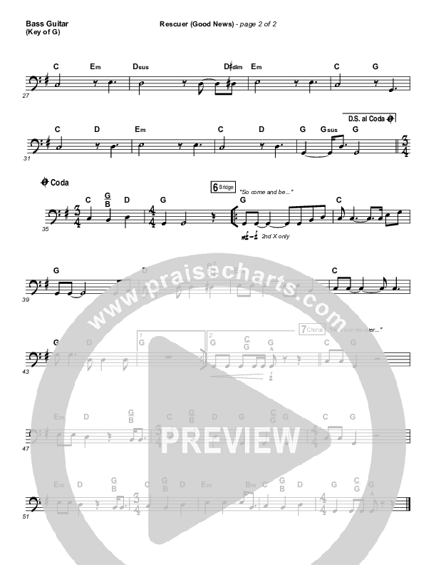 Rescuer (Good News) Bass Guitar (Rend Collective)