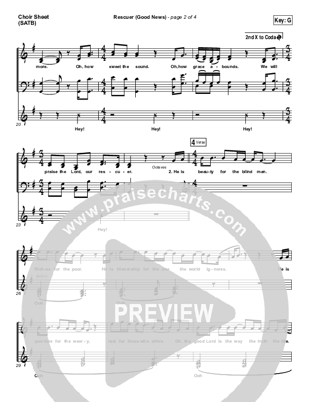 Rescuer (Good News) Choir Sheet (SATB) (Rend Collective)