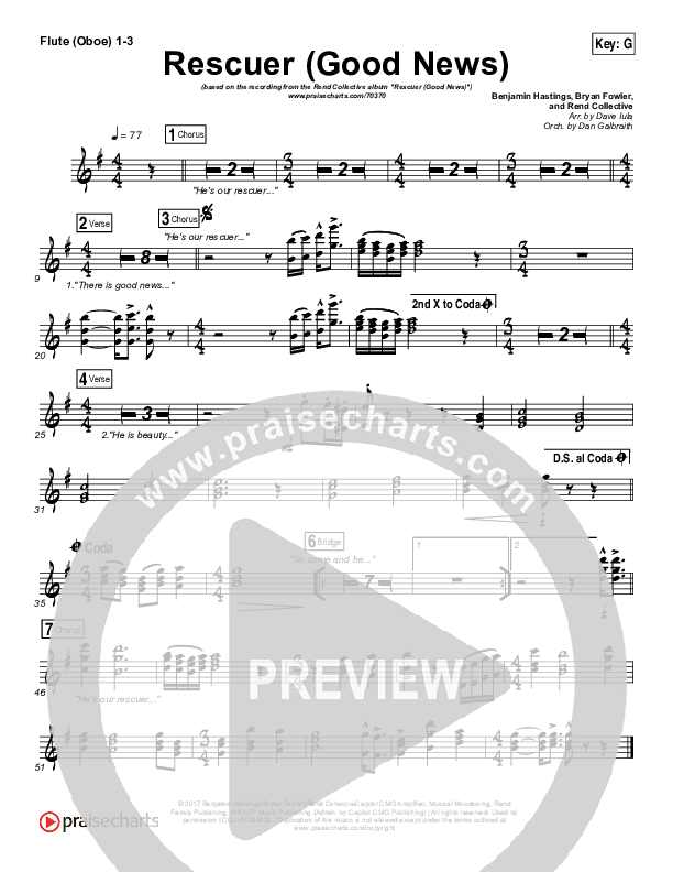 Rescuer (Good News) Flute/Oboe 1/2/3 (Rend Collective)