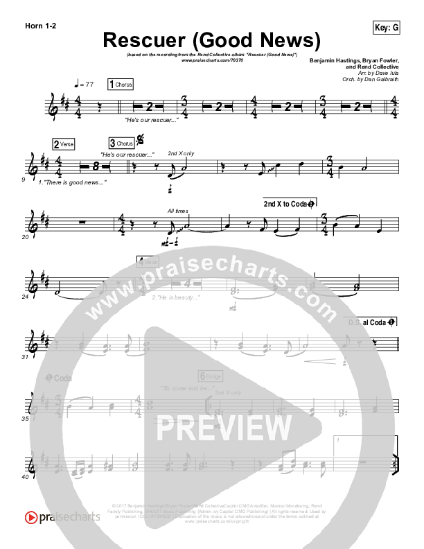 Rescuer (Good News) French Horn 1/2 (Rend Collective)