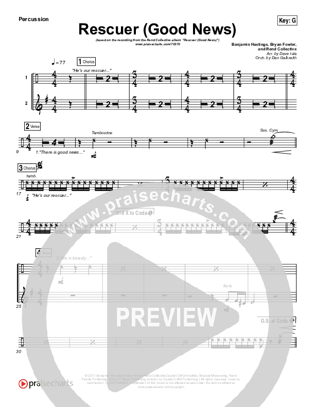 Rescuer (Good News) Percussion (Rend Collective)