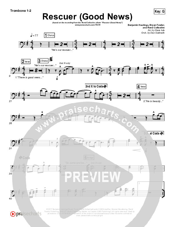 Rescuer (Good News) Trombone 1/2 (Rend Collective)