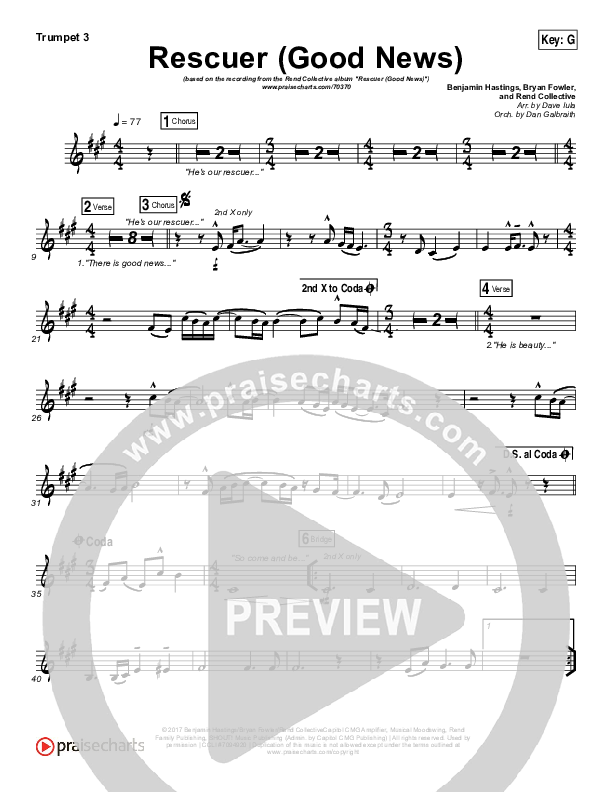 Rescuer (Good News) Trumpet 3 (Rend Collective)