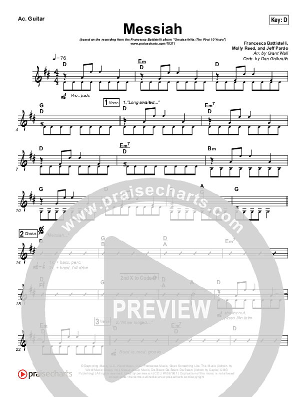 Messiah Acoustic Guitar (Francesca Battistelli)